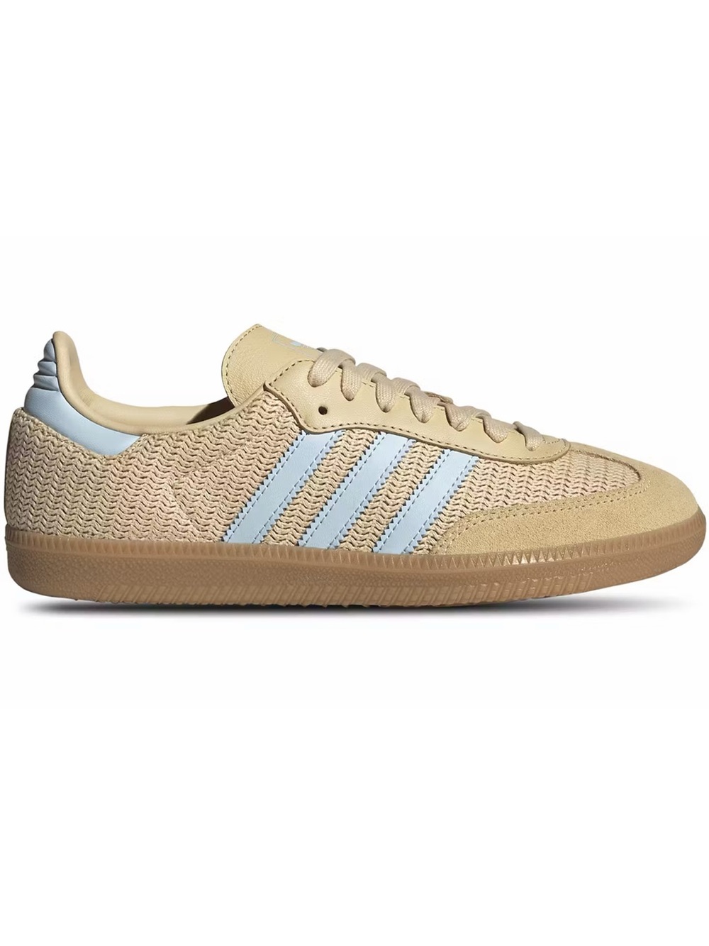 adidas Cream Sneakers with Light Blue Stripes